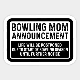 Bowling Mom Announcement Sticker